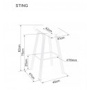Стул барный SIGNAL STING белый/дуб